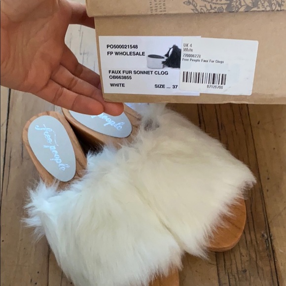 Free people faux fur sonnet clog - Picture 3 of 4